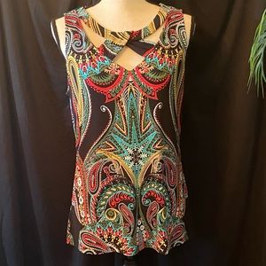 🎽NWOT 7th Ave Design Studio Woman’s Paisley Top Size M